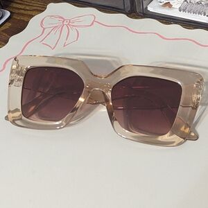 Rose Gold Clear Sunglasses New!